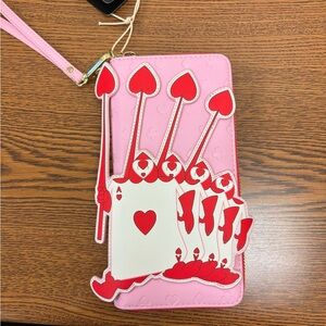 Loungefly Disney Alice In Wonderland Ace of Spades Zip-Around Wallet. NWT